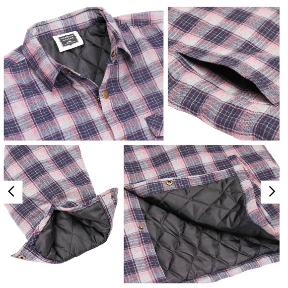 Visive The Jacob Quilted Mens Button Down Flannel Jacket - Picture 7 of 17